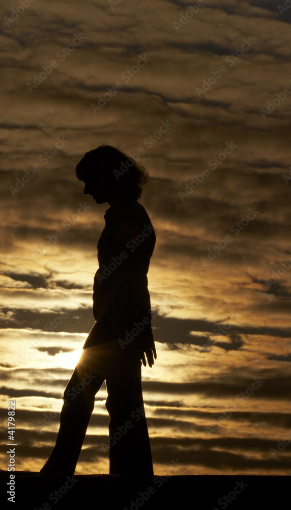 silhouette on sky background