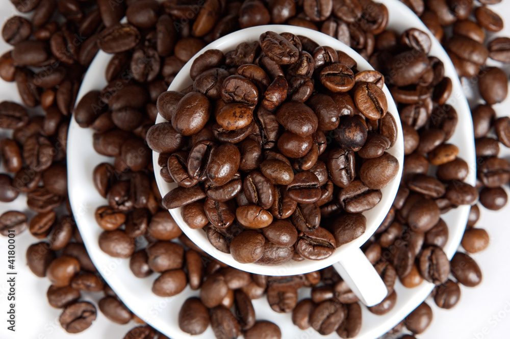 Fototapeta premium Coffee beans in a cup
