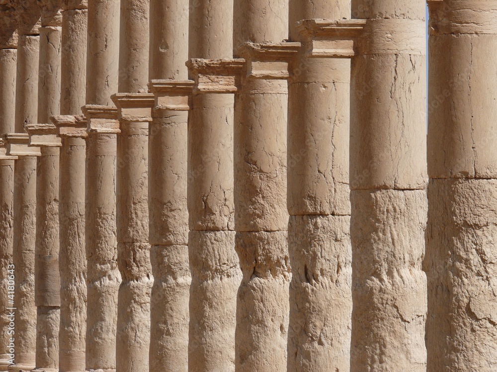 Ancient columns close up, Great Colonnade, Palmyra, Syria