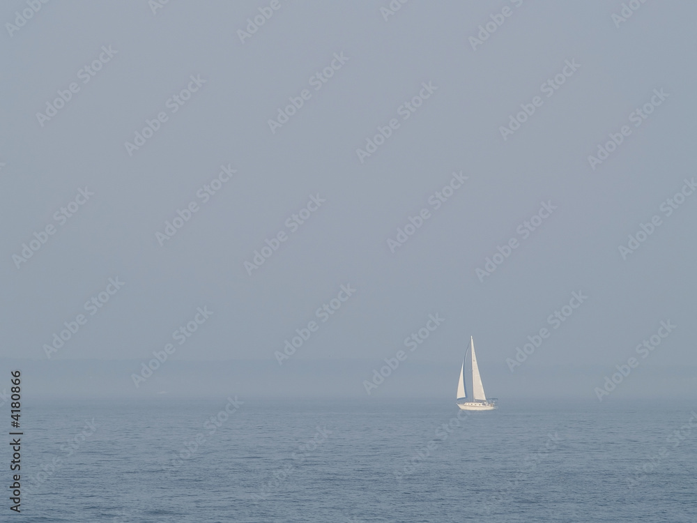 Sailboat in Fog