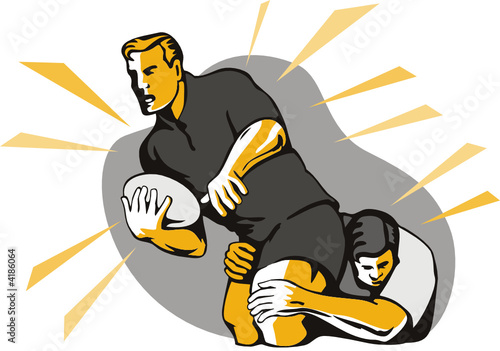 Rugby player being tackled