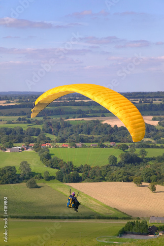 Yellow paraglider