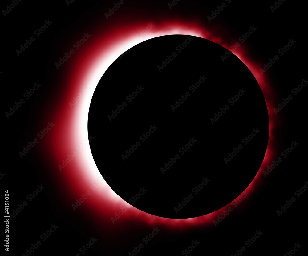 Glowing red eclipse