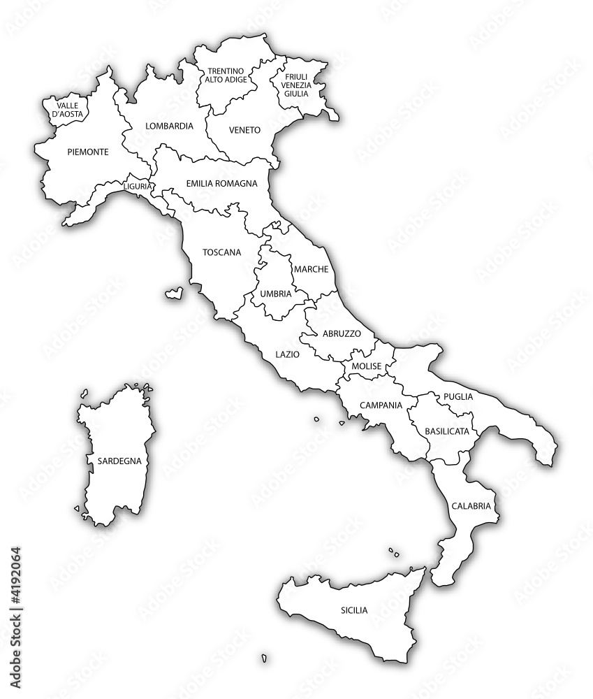 Italia cartina confini regionali