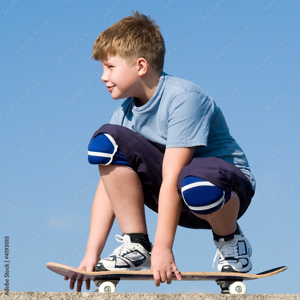 Fototapeta premium boy with skateboard