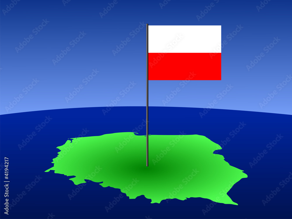 Obraz premium map with Polish flag