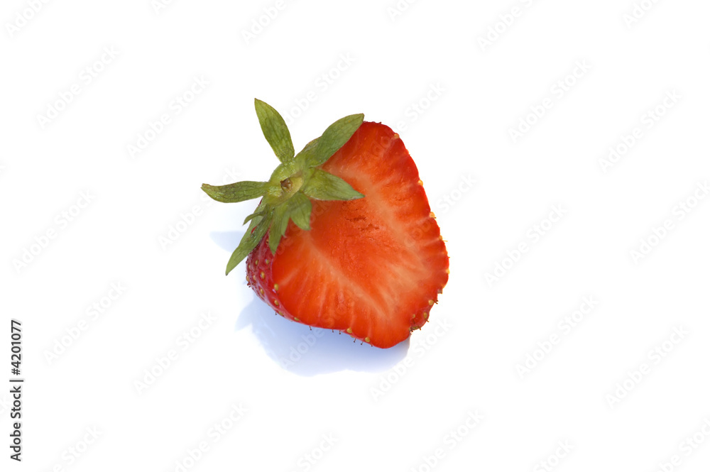 Red cut fresh juicy strawberry isolated on white background Red cut fresh juicy strawberry isolated on white background
