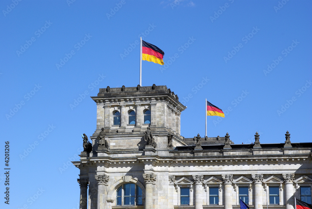 Obraz premium Deutschlandfahnen - Reichstag
