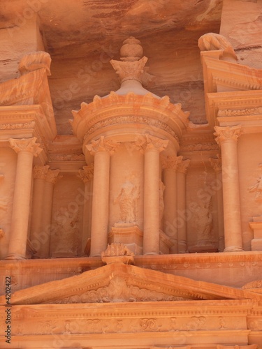 Treasury, Al-Khazneh, upper facade, close up, Petra, Jordan