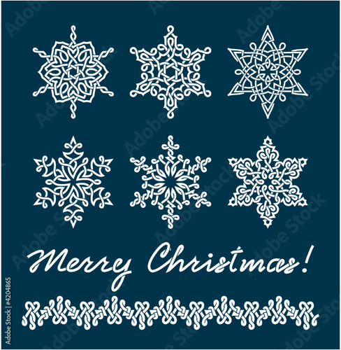 Unique snowflakes with complex interlacings.