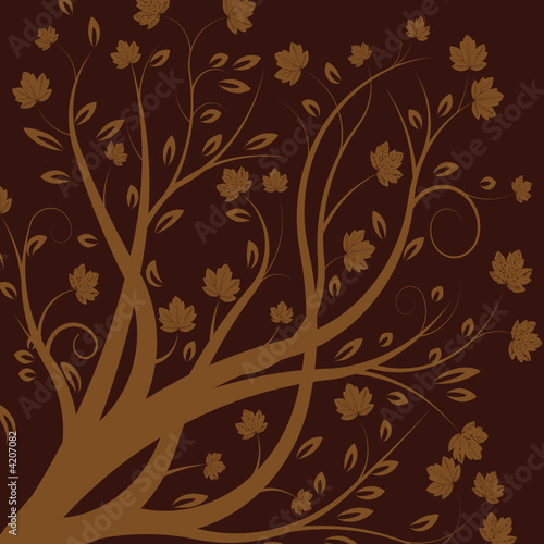 beautiful abstract vector autumn tree design