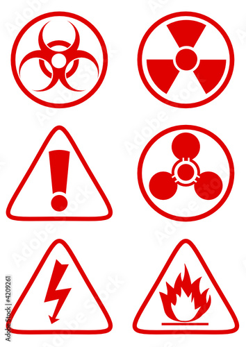 Collection de panneaux de danger rouge