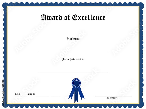 Blank award certificate form