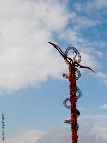 Obraz na plátně The Brazen Serpent cross on mountain Nebo, Jordan