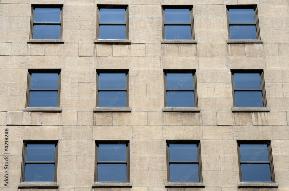 Blue windows of a modern building