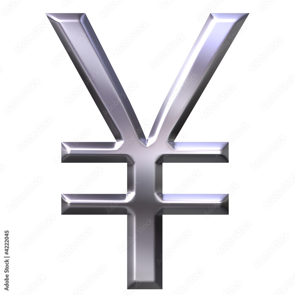 Fototapeta premium 3D Silver Yen Symbol