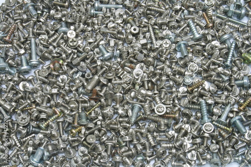lots of assorted metal screws for background 