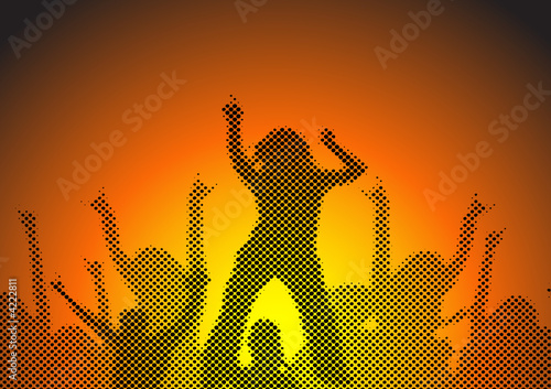 happy people dancing at a party
