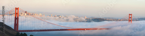 Canvas Print Golden Gate Bridge and San Francisco panorama