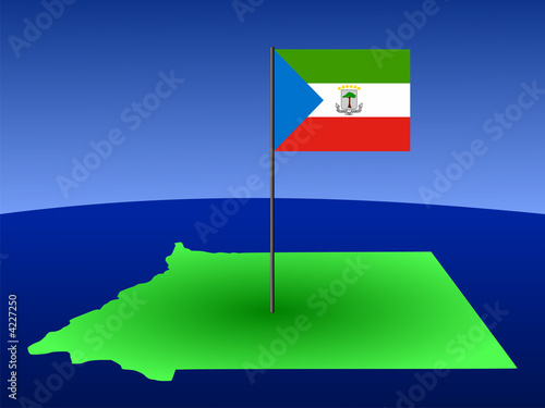 map of Equatorial Guinea with flag