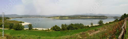 panorama del Lago di Bilancino in Toscana photo