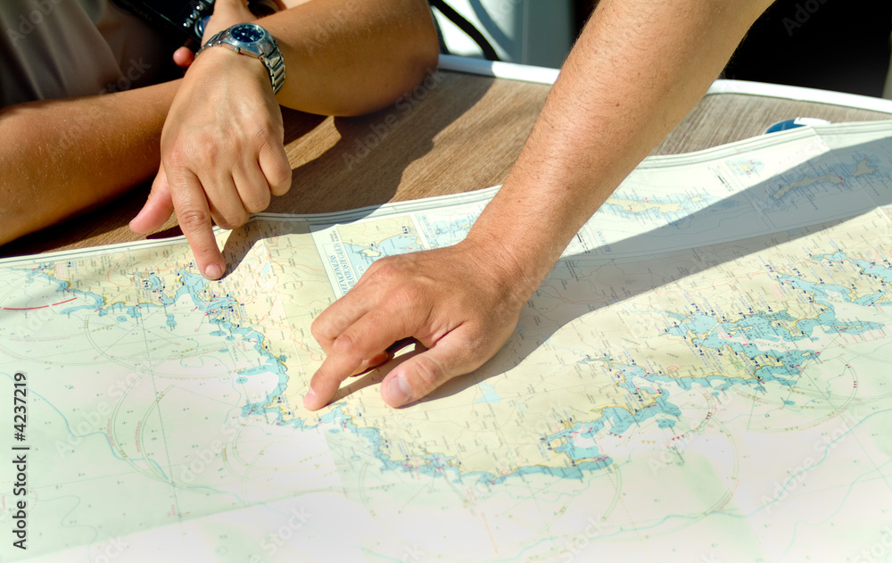 hand and map hand and map