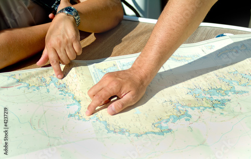 hand and map
