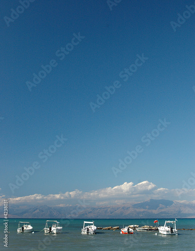 Boats moored in Greece