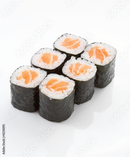 Isolated Japanese food sushi on white background