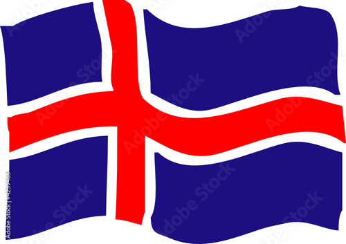Drapeau islandais flottant