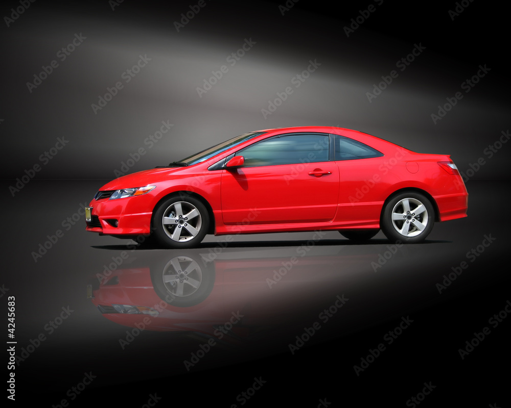 Red Coupe on Black