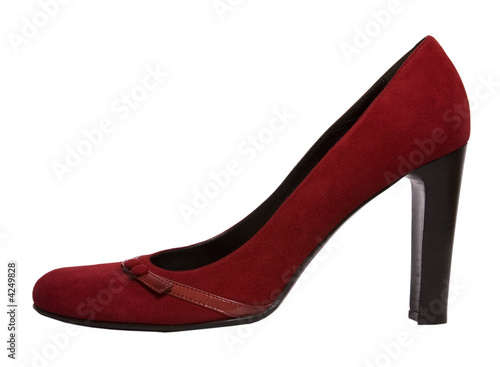 an elegant red high-heeled shoe