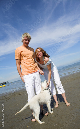 young couple on the beach