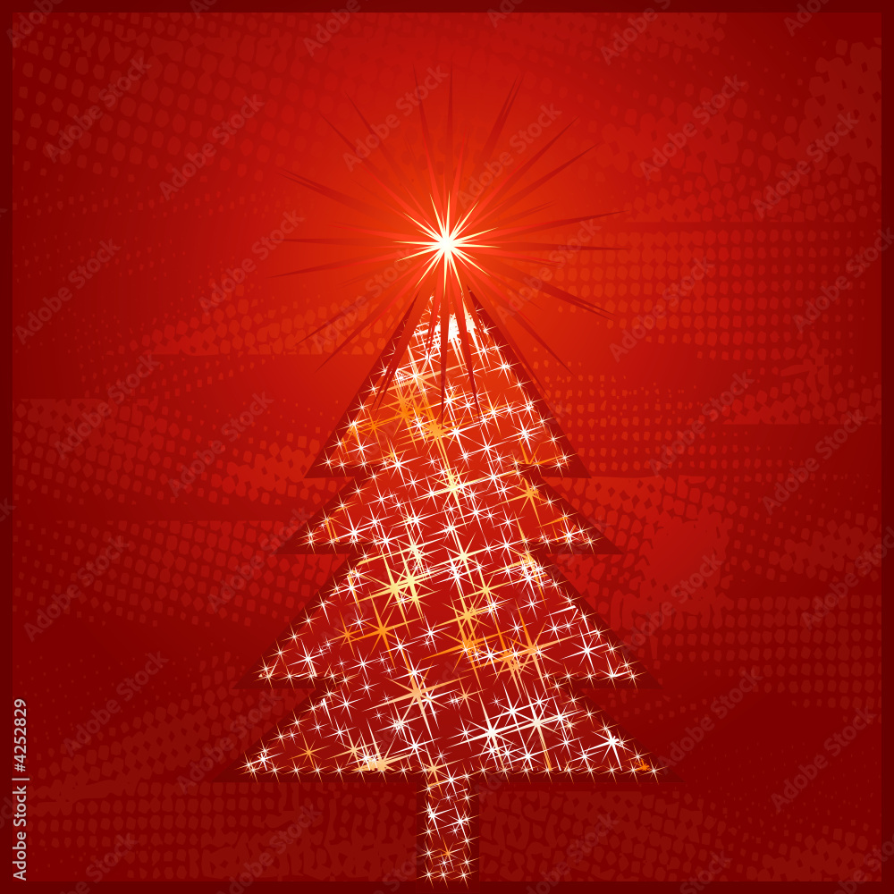 shining christmas tree, vector illustration shining christmas tree, vector illustration