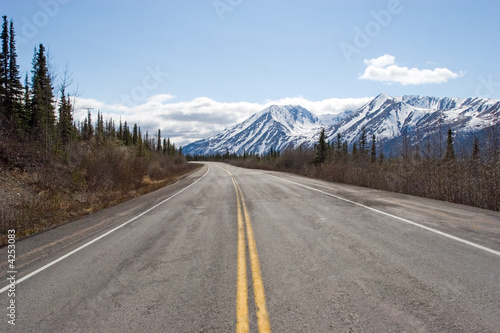 Road running through Alaska Range