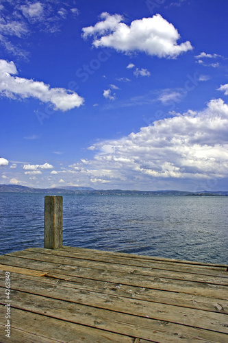 view of lake and sky from the jetty