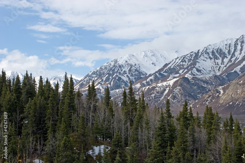 Snow melting on Alaska Range