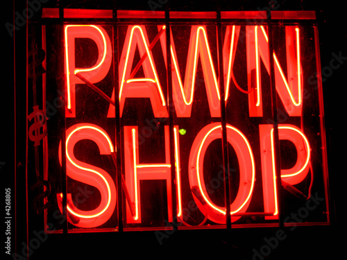 Bild auf Leinwand Neon Pawn Shop Sign