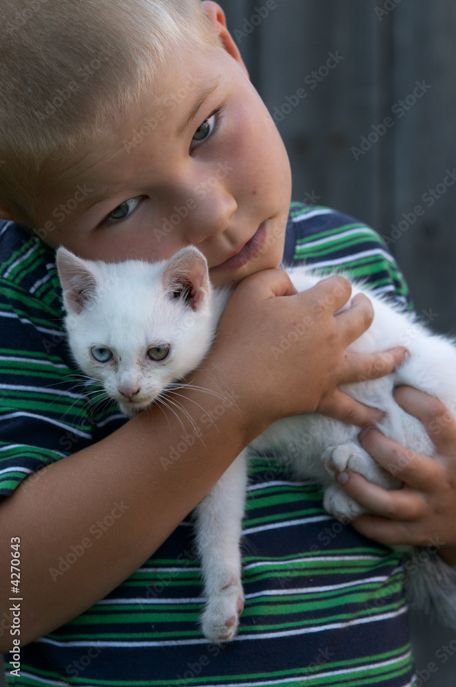 Obraz premium boy and his pet