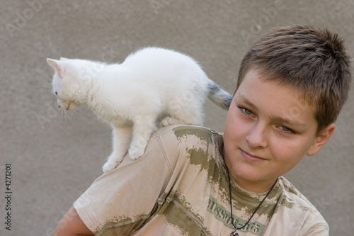 boy and his pet photo