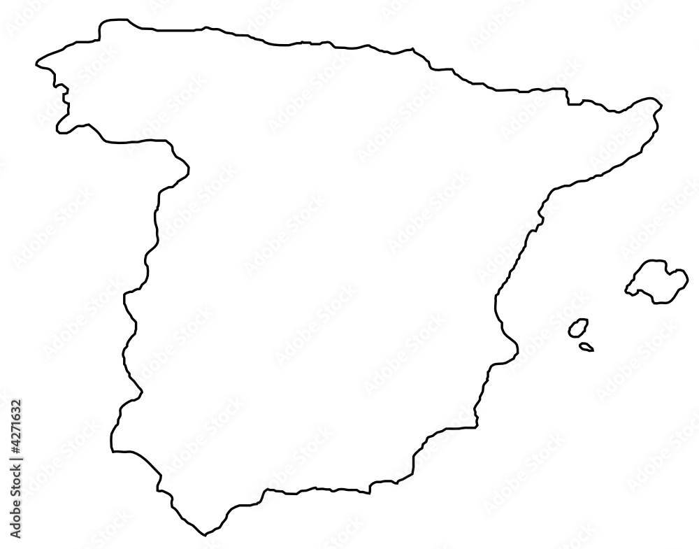 Fond de carte Espagne contour
