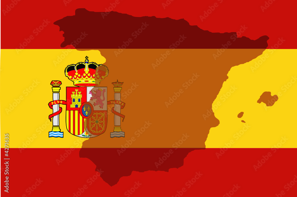 Fototapeta premium Fond de carte Espagne devant drapeau