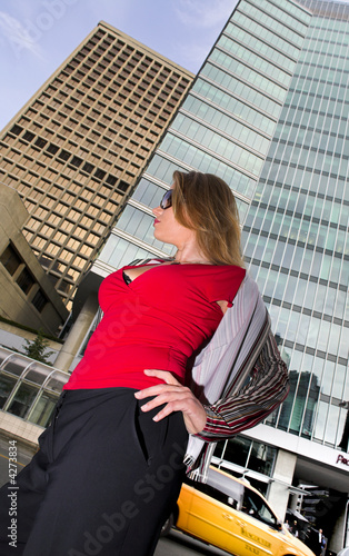 fashion model in city