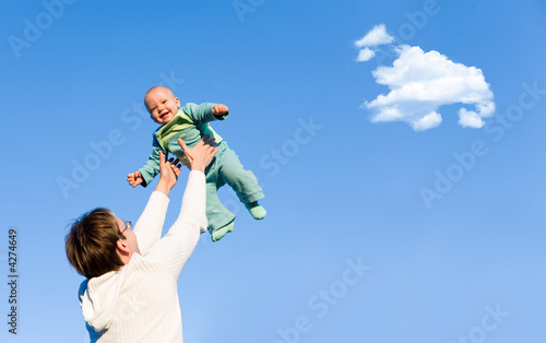 Father throw up his son