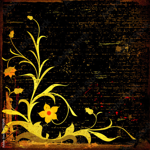 grunge floral composition