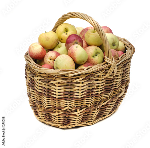 apples in woven basket