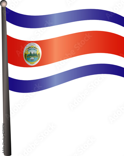 Drapeau costaricien flottant