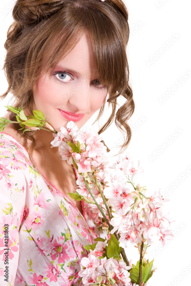 Fototapeta premium Beautiful flower girl