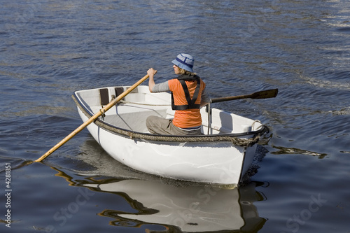 Rowing a boat