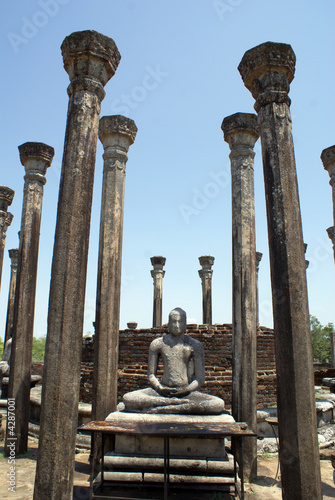 Buddha and pillars photo